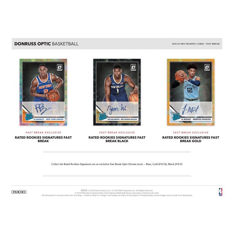 2019/20 Panini Donruss Optic Basketball Fast Break Box