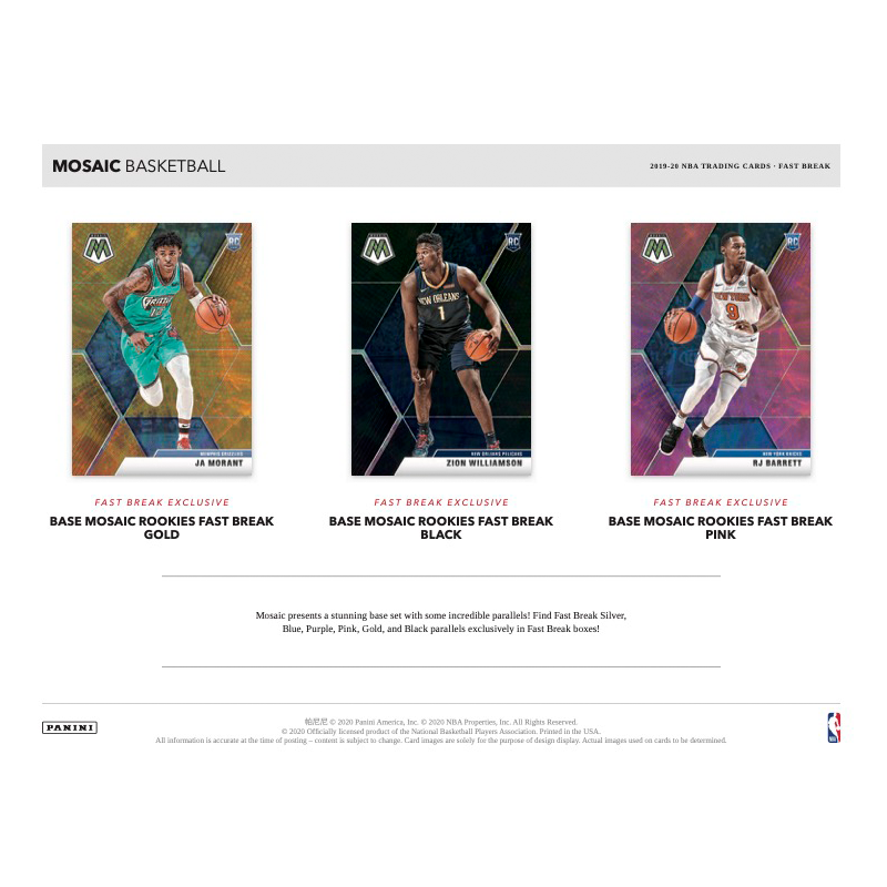 2019/20 Panini Mosaic Basketball Fast Break Box