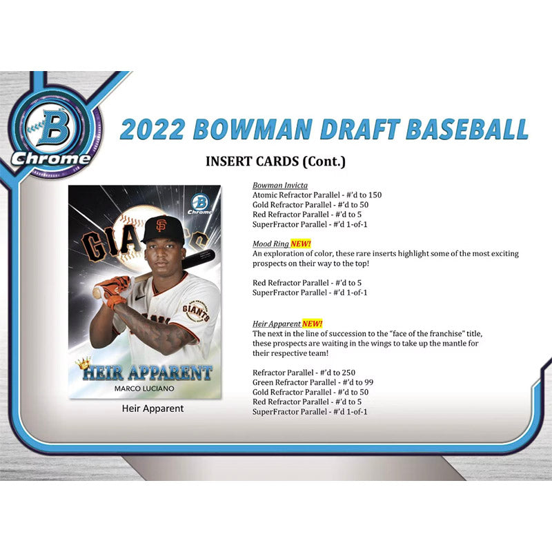 2022 Bowman Draft Baseball Super Jumbo Hobby Box