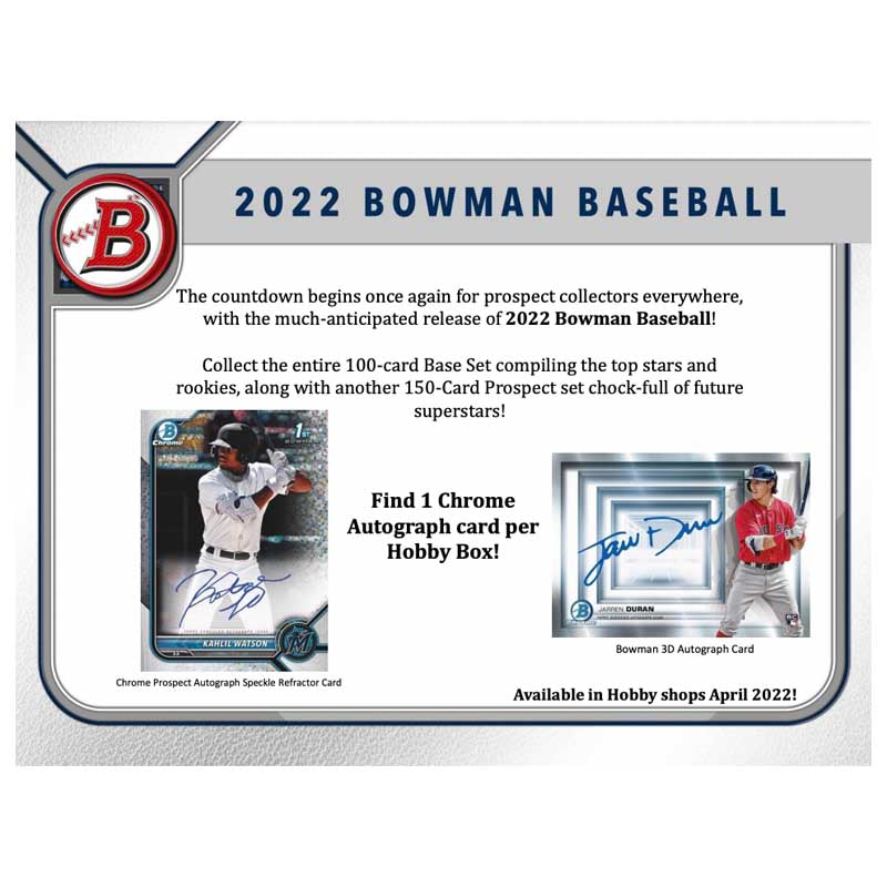 2022 Bowman Baseball Hobby Box