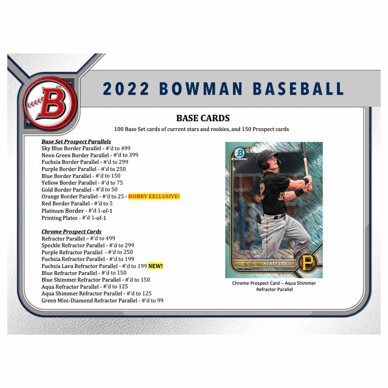 2022 Bowman Baseball Hobby Box