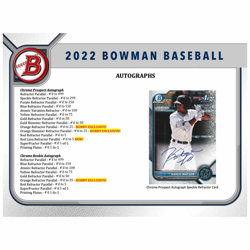 2022 Bowman Baseball Hobby Box