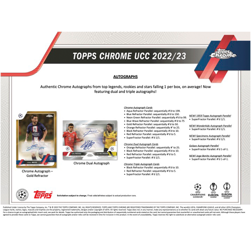 2022/23 Topps Chrome UEFA Club Competitions Soccer Hobby Box