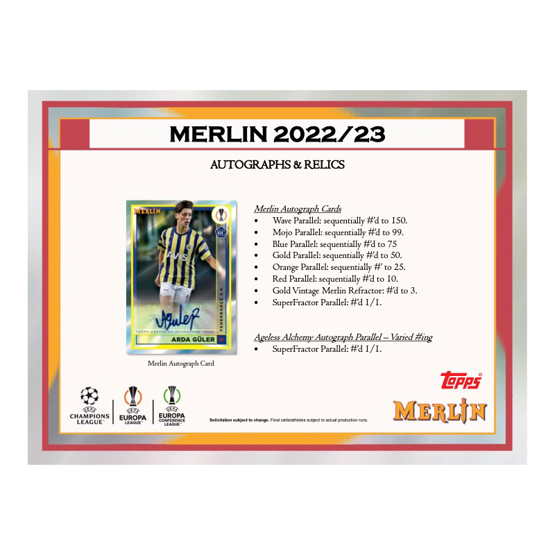 2022/23 Topps UEFA Club Competitions Merlin Chrome Soccer Hobby Box