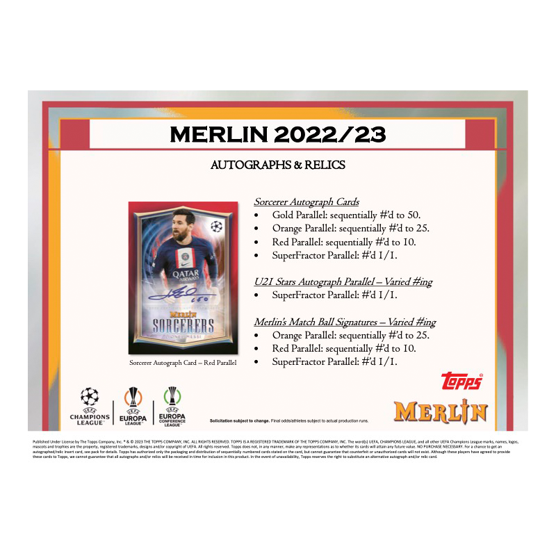 2022/23 Topps UEFA Club Competitions Merlin Chrome Soccer Hobby Box