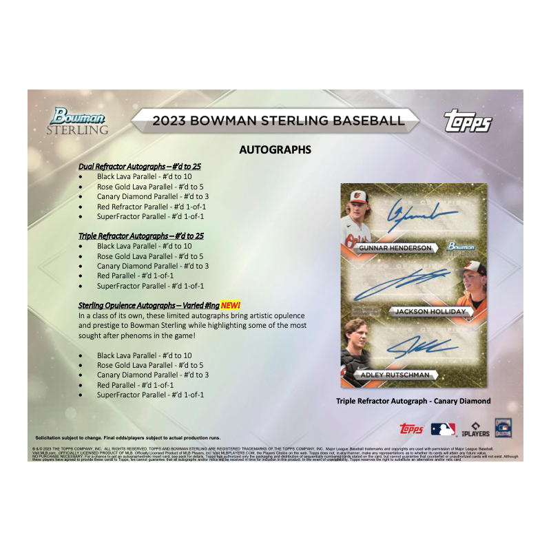 2023 Bowman Sterling Baseball Hobby Box