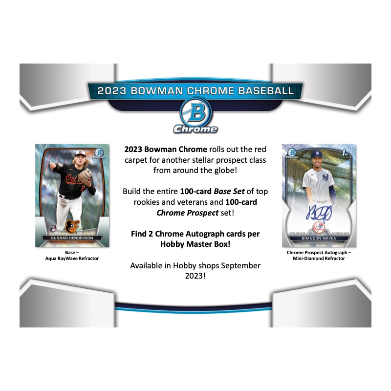 2023 Bowman Chrome Baseball Hobby Box