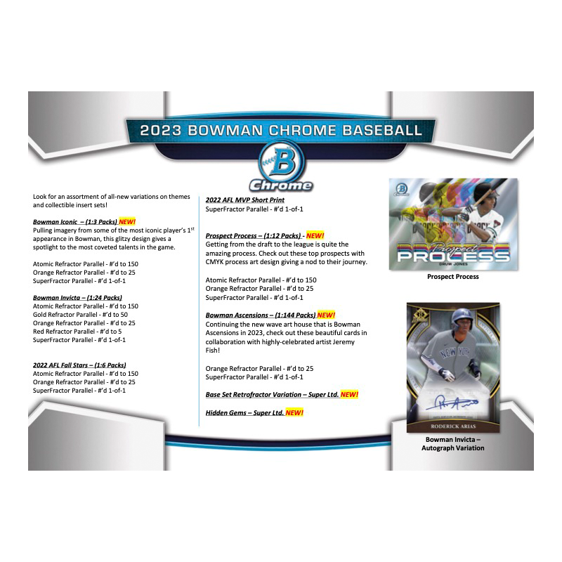 2023 Bowman Chrome Baseball Hobby Box