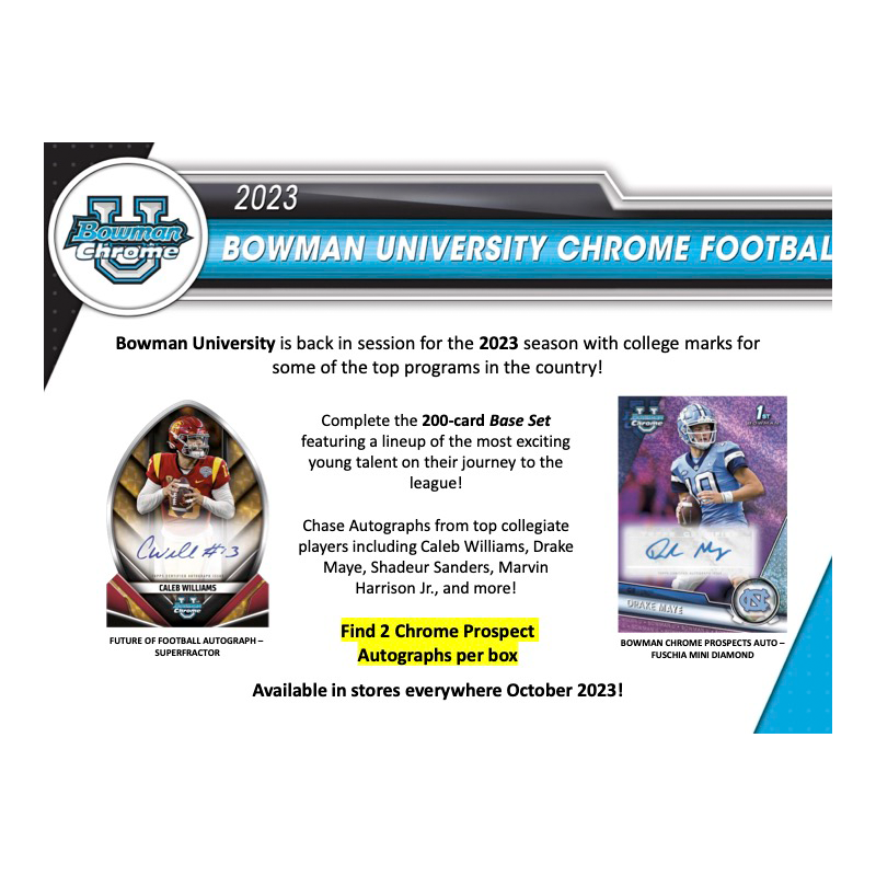 2023 Bowman Chrome University Football Breaker's Delight Box