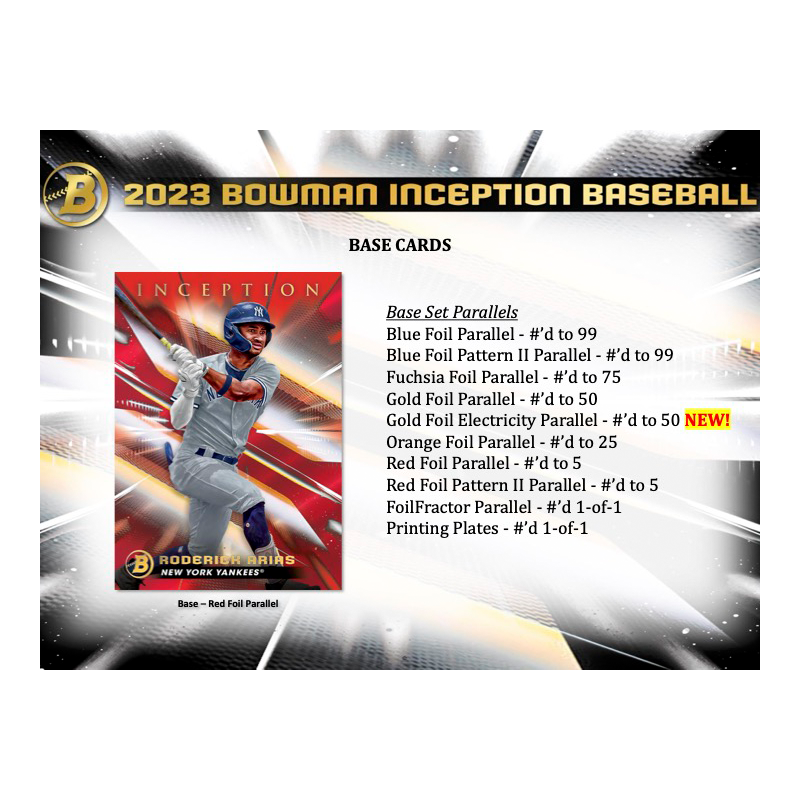 2023 Bowman Inception Baseball Hobby Box