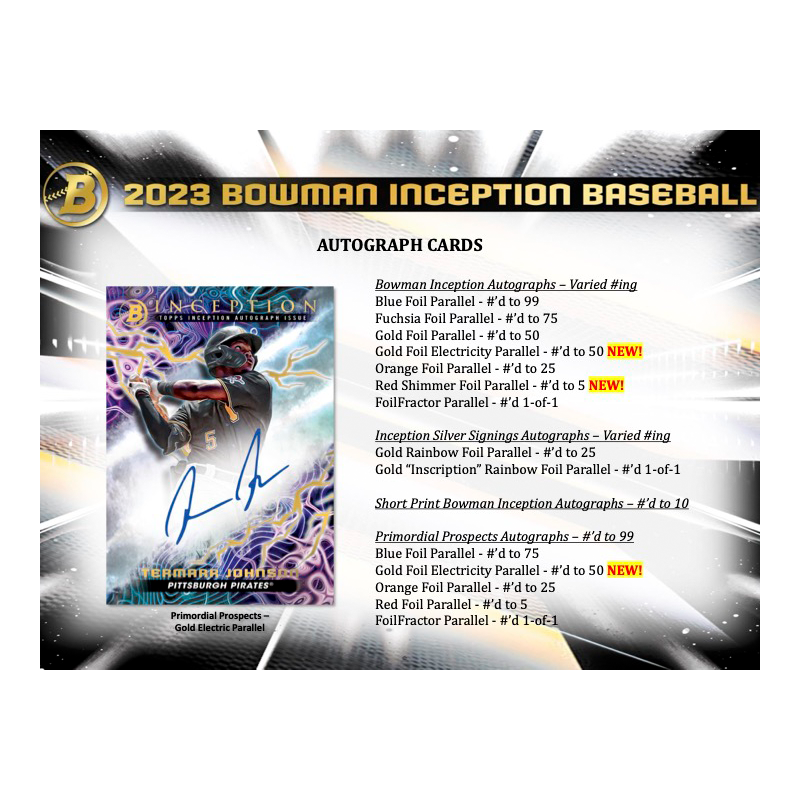 2023 Bowman Inception Baseball Hobby Box