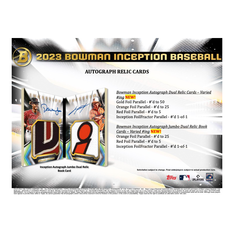 2023 Bowman Inception Baseball Hobby Box