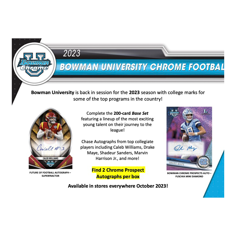 2023 Bowman University Chrome Football Hobby Box