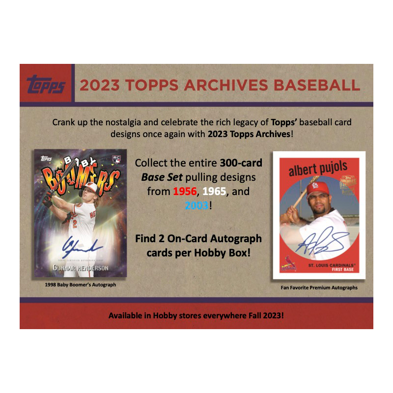 2023 Topps Archives Baseball Hobby 10 Box Case