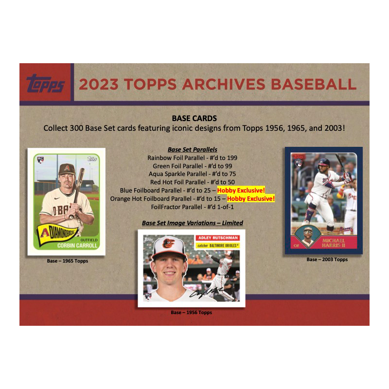 2023 Topps Archives Baseball Hobby 10 Box Case