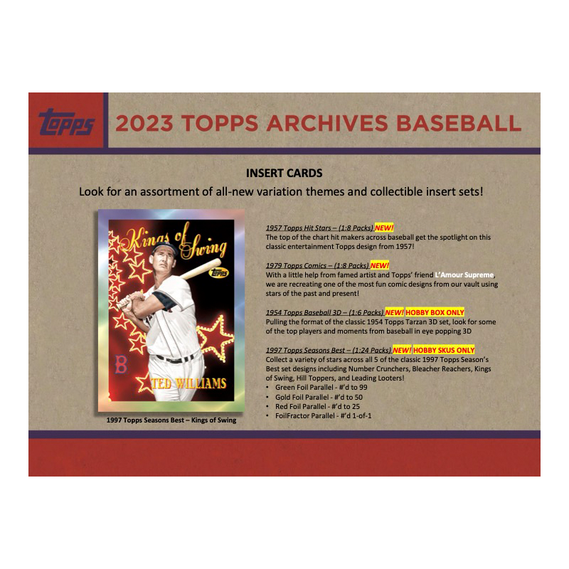 2023 Topps Archives Baseball Hobby 10 Box Case