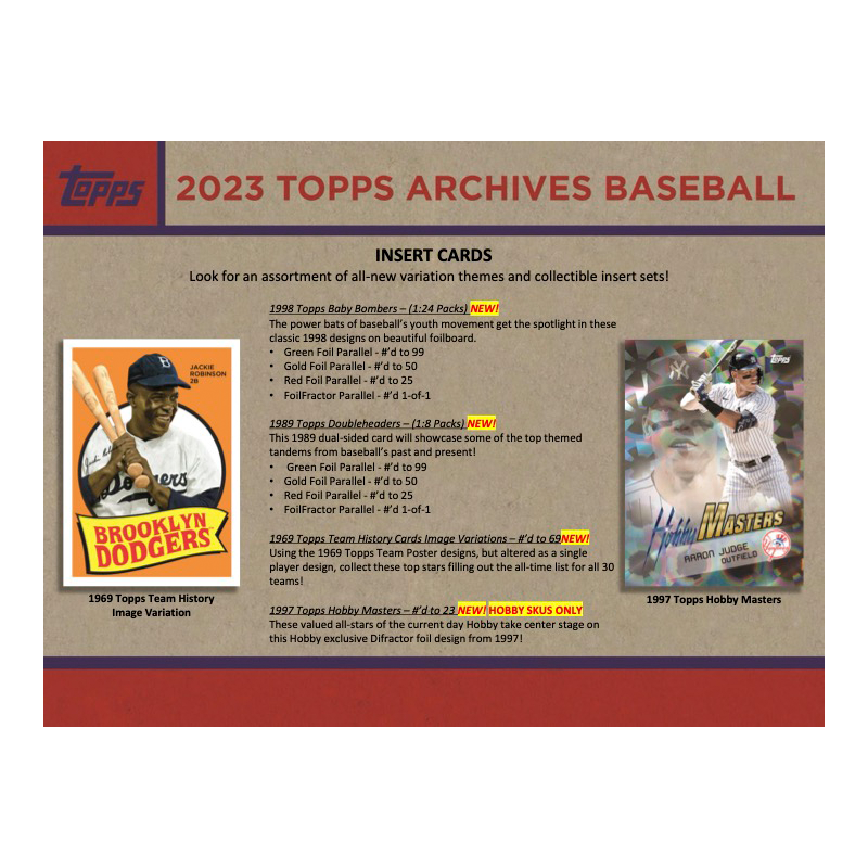 2023 Topps Archives Baseball Hobby 10 Box Case