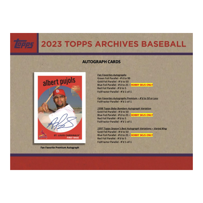 2023 Topps Archives Baseball Hobby 10 Box Case