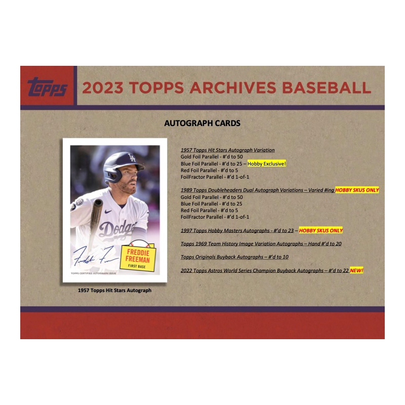 2023 Topps Archives Baseball Hobby 10 Box Case