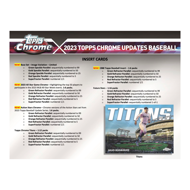 2023 Topps Chrome Update Series Baseball Hobby Box