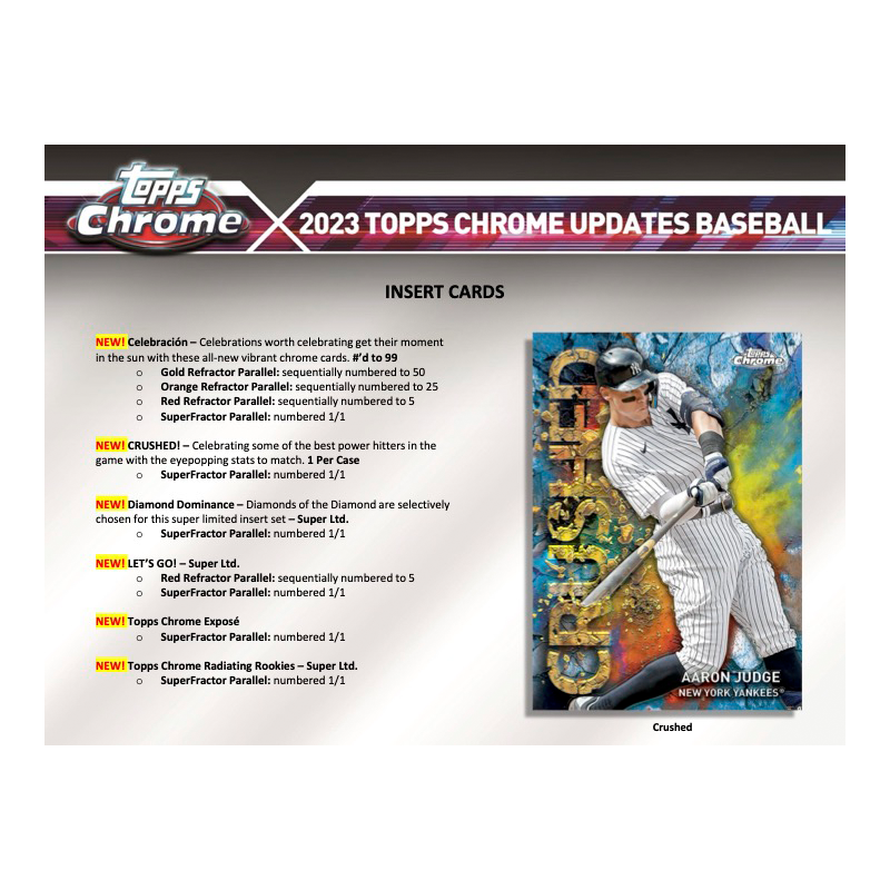 2023 Topps Chrome Update Series Baseball Hobby Box