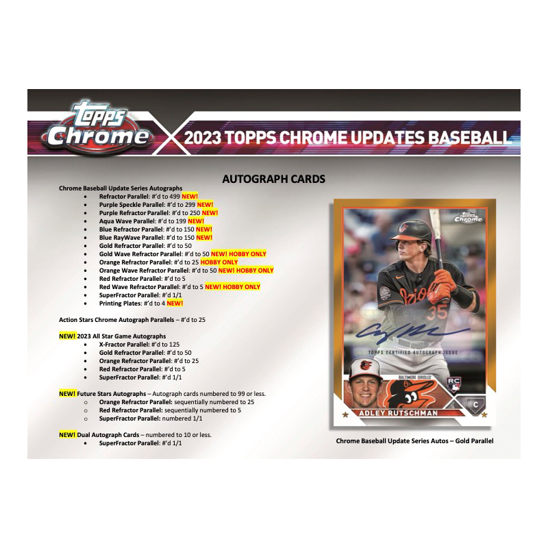 2023 Topps Chrome Update Series Baseball Hobby Box