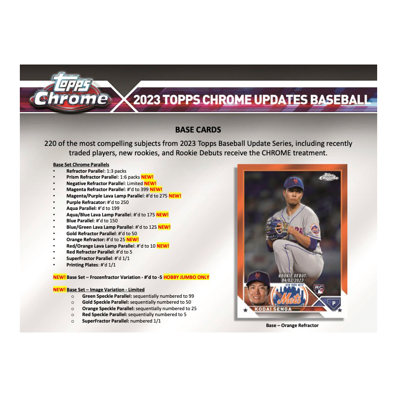 2023 Topps Chrome Update Series Baseball Jumbo Box