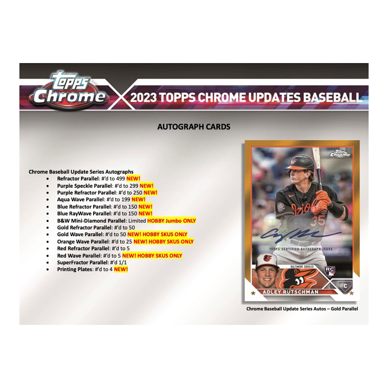 2023 Topps Chrome Update Series Baseball Jumbo Box