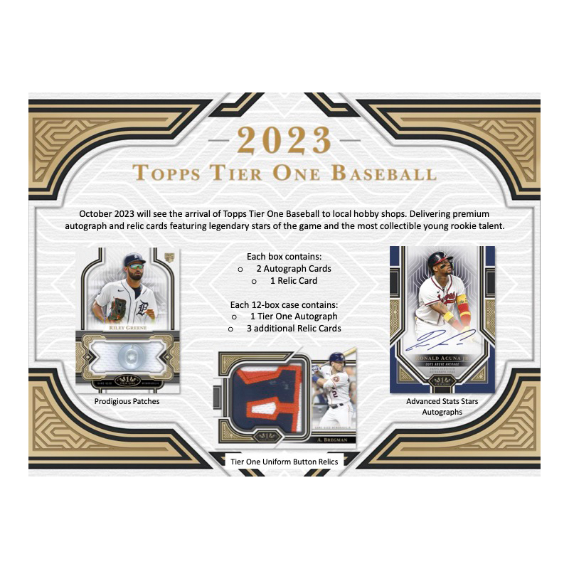 2023 Topps Tier One Baseball Hobby 12 Box Case