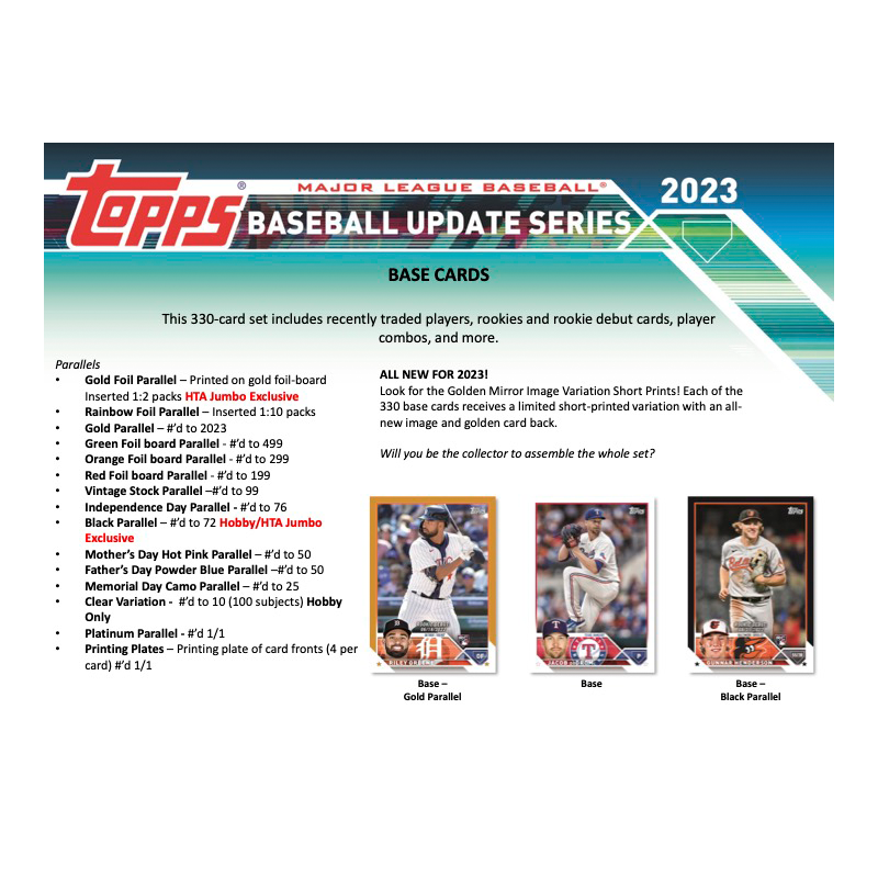 2023 Topps Baseball Update Series Jumbo Box