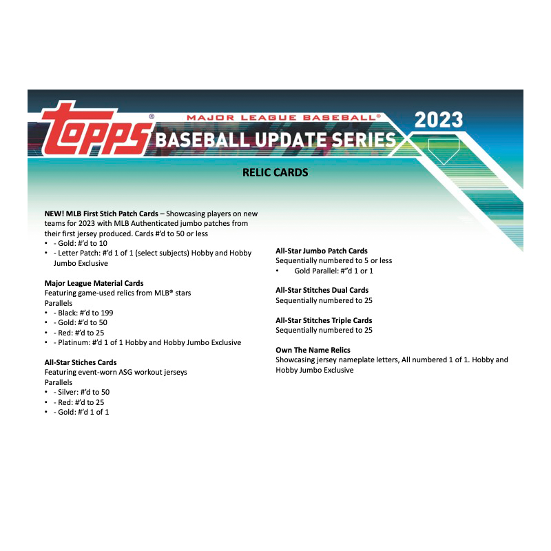 2023 Topps Baseball Update Series Jumbo Box