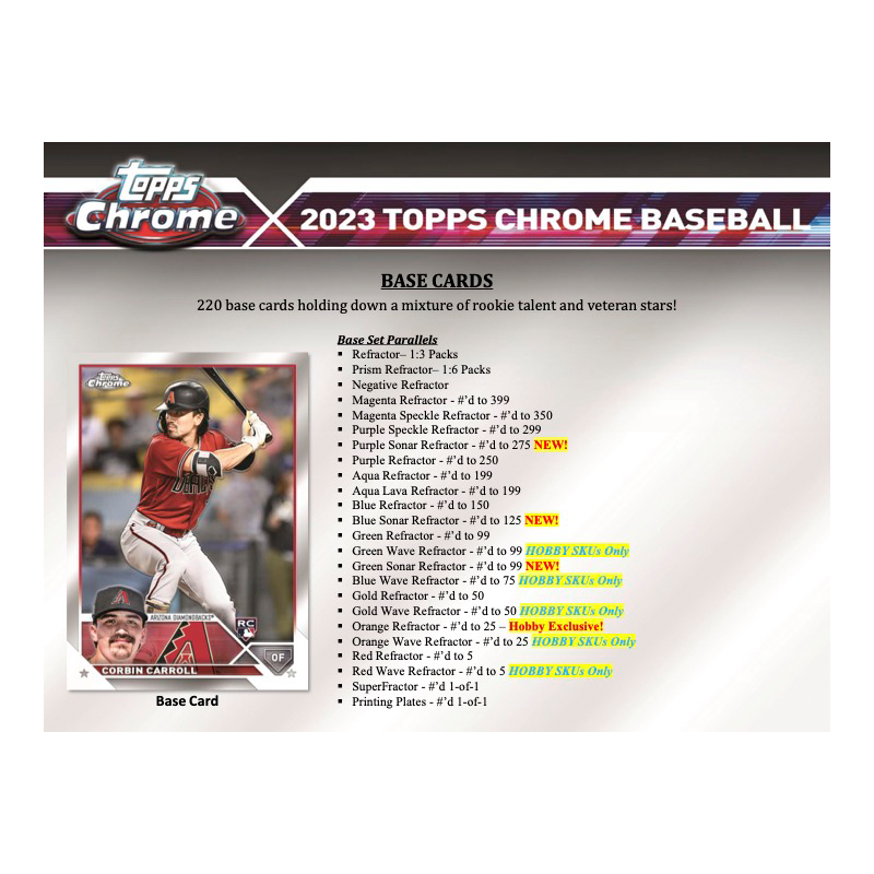 2023 Topps Chrome Baseball Hobby 12 Box Case