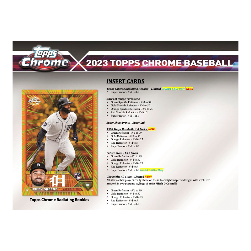 2023 Topps Chrome Baseball Hobby 12 Box Case