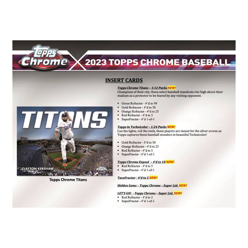 2023 Topps Chrome Baseball Hobby 12 Box Case