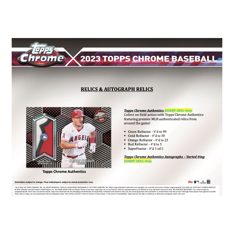 2023 Topps Chrome Baseball Hobby 12 Box Case