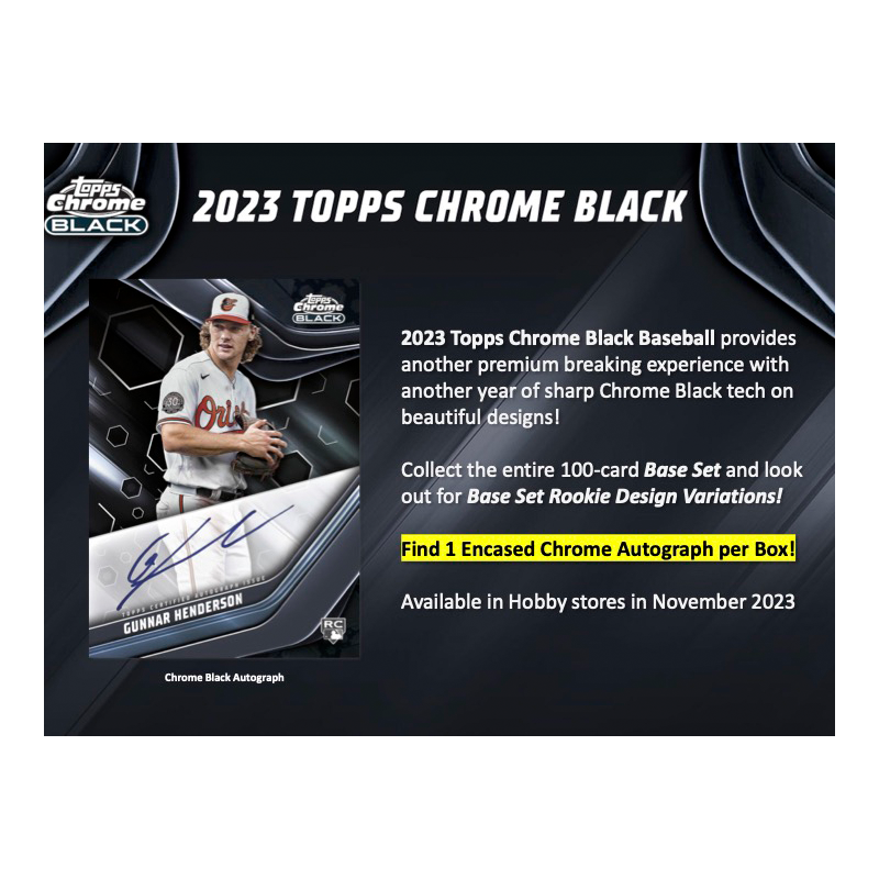 2023 Topps Chrome Black Baseball Hobby 12 Box Case