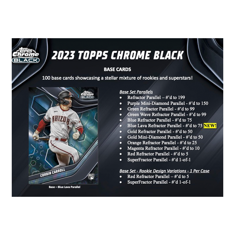 2023 Topps Chrome Black Baseball Hobby 12 Box Case