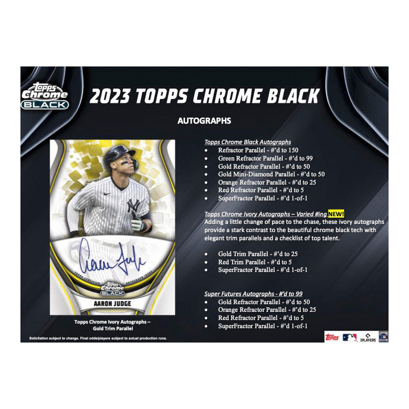 2023 Topps Chrome Black Baseball Hobby 12 Box Case