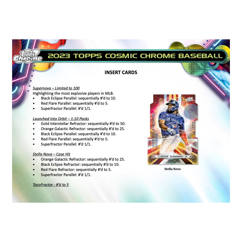 2023 Topps Cosmic Chrome Baseball Hobby Box