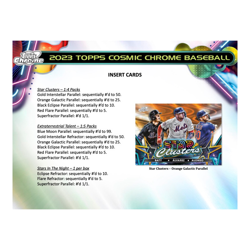 2023 Topps Cosmic Chrome Baseball Hobby Box