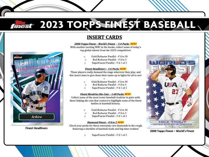 2023 Topps Finest Baseball Hobby 8 Box Case