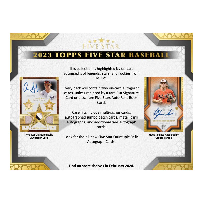 2023 Topps Five Star Baseball Hobby Box