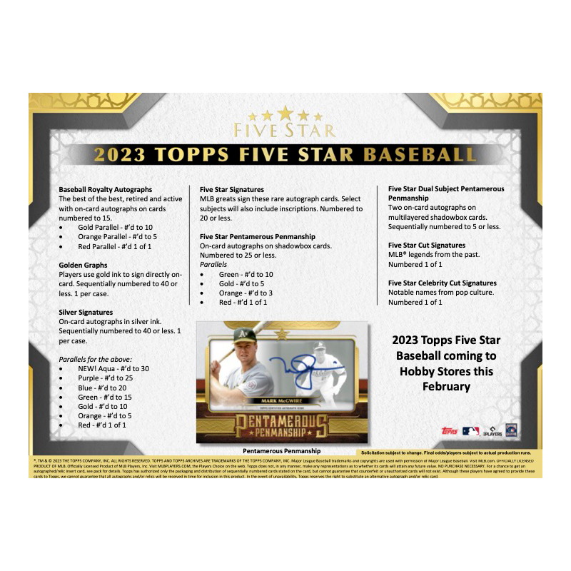 2023 Topps Five Star Baseball Hobby Box