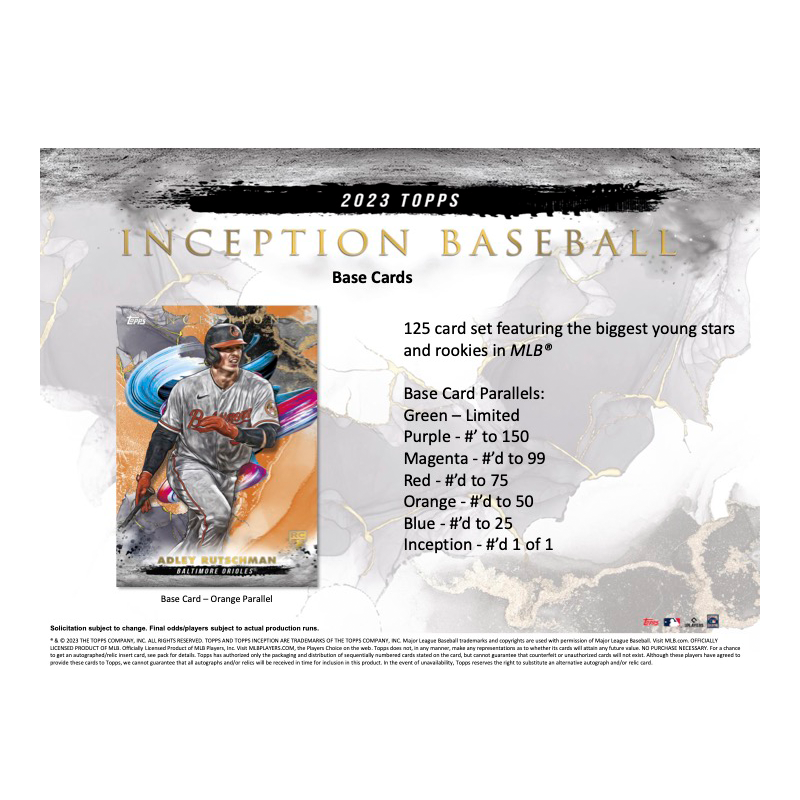 2023 Topps Inception Baseball Hobby 16 Box Case