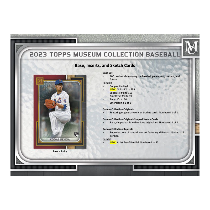 2023 Topps Museum Collection Baseball Hobby Box