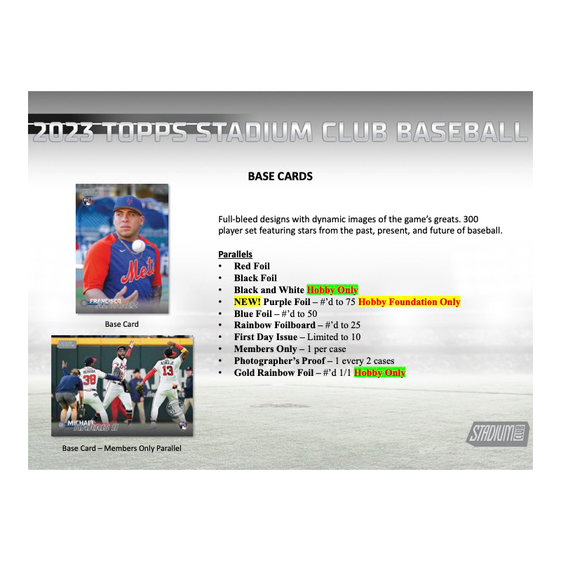 2023 Topps Stadium Club Baseball Hobby 16 Box Case