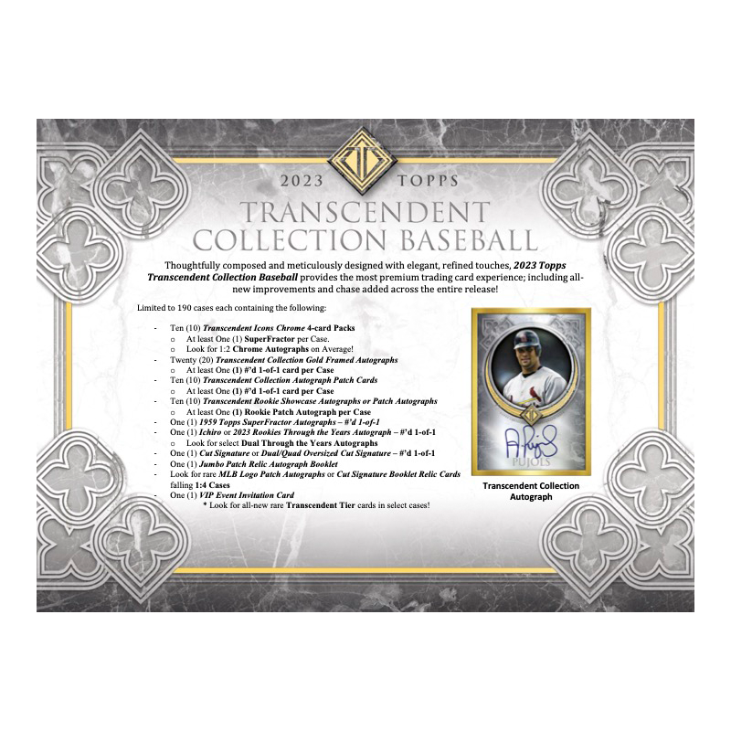 2023 Topps Transcendent Baseball Hobby Box Case