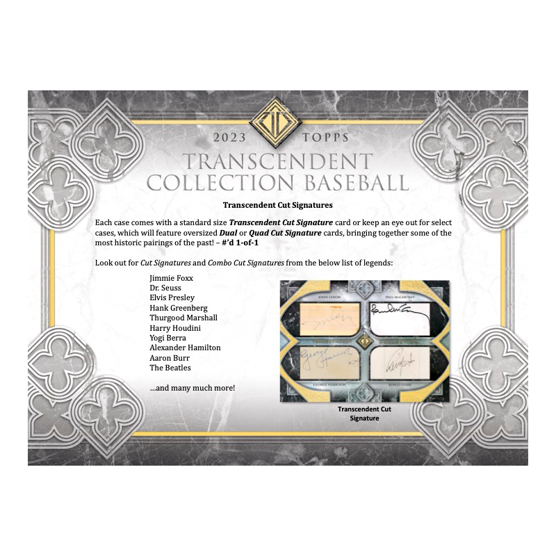 2023 Topps Transcendent Baseball Hobby Box Case