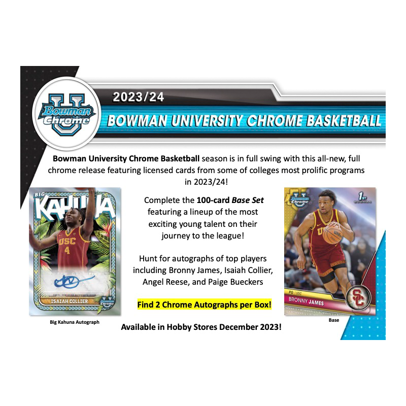 2023/24 Bowman University Chrome Basketball Hobby Box