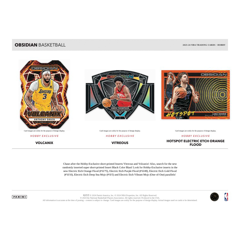 2023/24 Panini Obsidian Basketball Hobby 12 Box Case